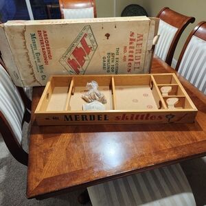 1960's Merdel Skittles Spin Top Bowling Game. New Condition.